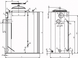 Накопительный резервуар 2000L L.2.46M KPL.