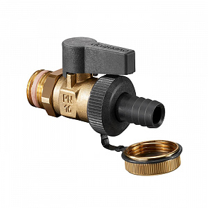 Кран шаровой Oventrop Optifleх KFE DN 15 PN 16 с колпачком и штуцером для шланга