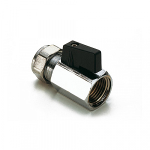 Кран шаровой Tiemme SMALL 2940 мини обжим-В 16х1/2 флажок черный