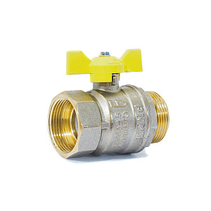 Кран шаровой LD 47.20.B-Н.Б.GAS газовый внутренняя-наружная резьба 3/4 бабочка