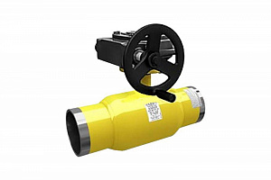 Кран шаровой сталь газ КШ.Ц.П.Р Ду 100 Ру25 п/привар с редуктором LD КШ.Ц.П.Р.GAS.100/080.025.Н/П.02